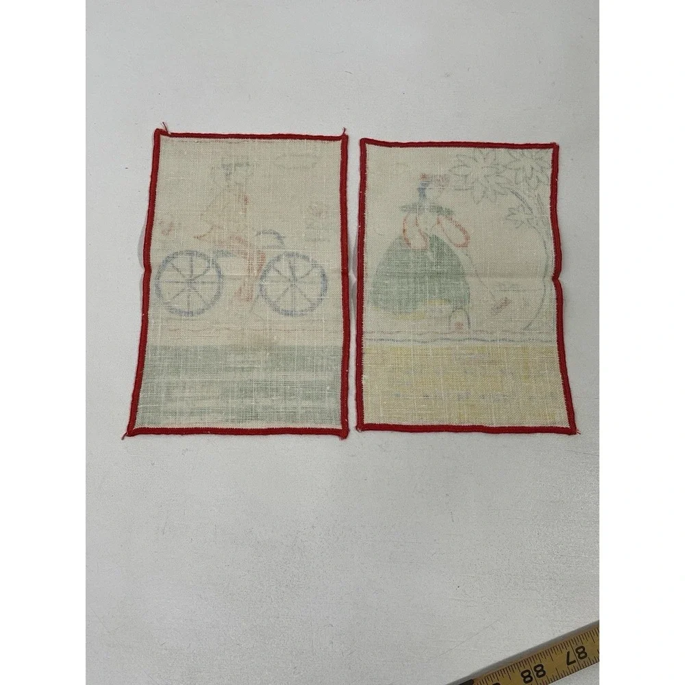 Vintage Tony Sarg Linen Toasting Cocktail Napkins Tea Towels Set Of 2